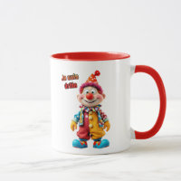 Ein farbiger Clown hält sich für lustig.
