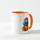 Ein farbiger Papagei, mitten in einer Freudenexplo Tasse (VorderseiteRechts)