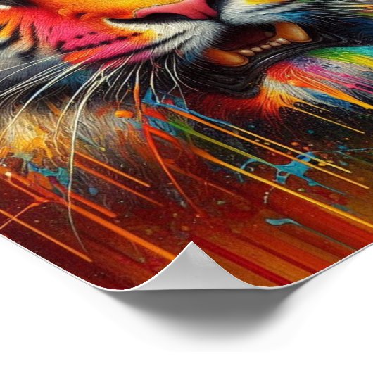 Ein farbiger Tiger Poster (Ecke)