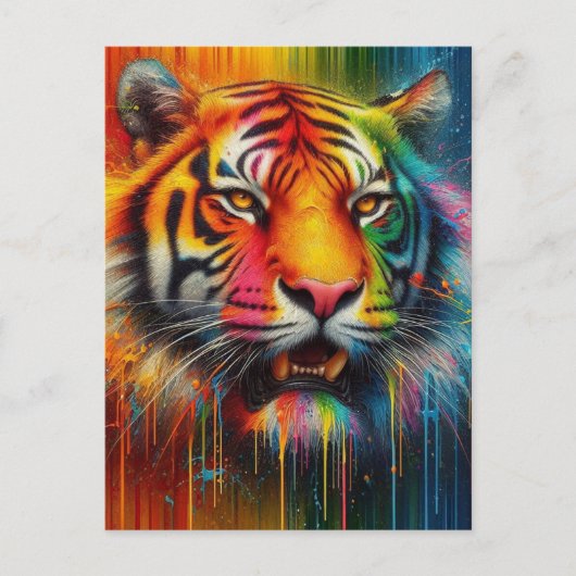 Ein farbiger Tiger Postkarte (Vorderseite)