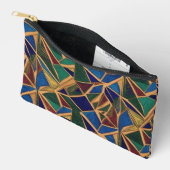 Ein farbiges geometrisch abstraktes Muster Zubehörtasche (Offen)