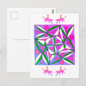 Ein farbiges geometrisches Muster Postkarte (Vorne/Hinten)