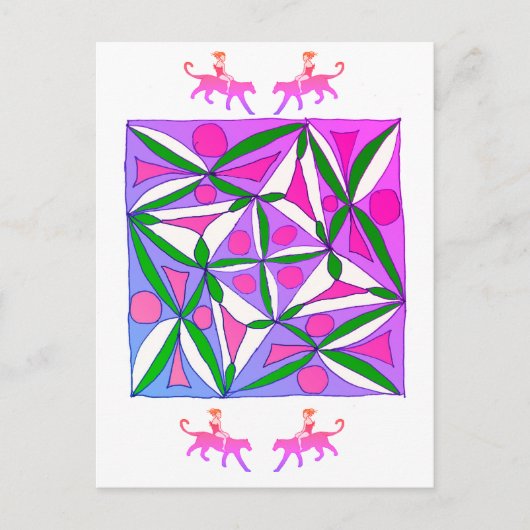 Ein farbiges geometrisches Muster Postkarte (Vorderseite)