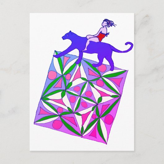Ein farbiges geometrisches Muster Postkarte (Vorderseite)