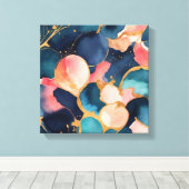 ein farbiges Muster mit goldenen Spritzern Leinwanddruck (Insitu (Holzboden))