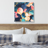 ein farbiges Muster mit goldenen Spritzern Leinwanddruck (Insitu (Schlafzimmer))