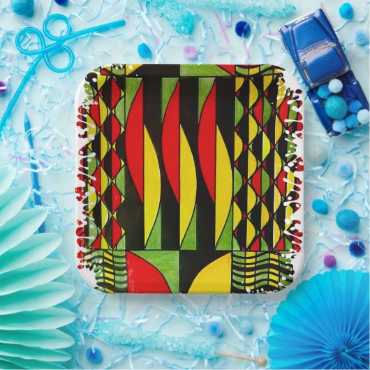 Ein Farbtupfer mit Rhythmus Pappteller (Party)