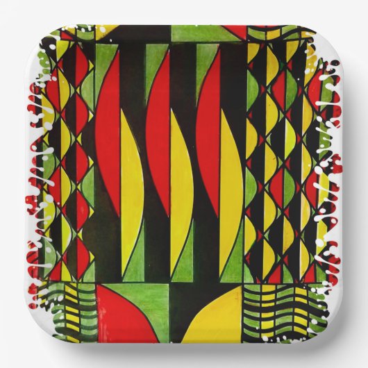 Ein Farbtupfer mit Rhythmus Pappteller (Vorderseite)