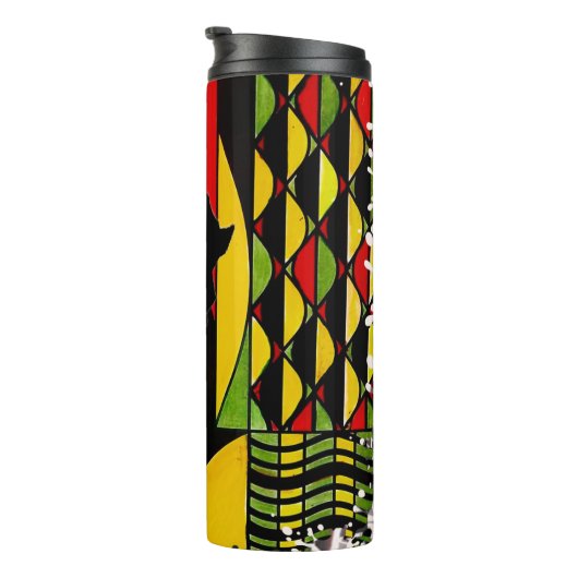 Ein Farbtupfer mit Rhythmus Thermosbecher (Nach rechts gedreht)