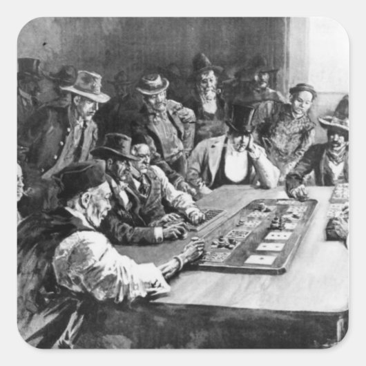 Ein Faro-Spiel in El Paso Quadratischer Aufkleber (Vorderseite)