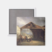 Ein Farrier, der ein Pferd zeigt Magnet (Vorderseite/Rückseite)