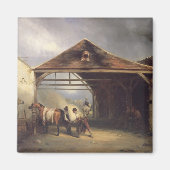 Ein Farrier, der ein Pferd zeigt Magnet (Vorne)