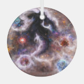 Ein faszinierender Abstrakter galaktischer Nebel Ornament Aus Glas (Vorderseite)