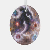 Ein faszinierender Abstrakter galaktischer Nebel Ornament Aus Glas (Vorderseite Rechts)