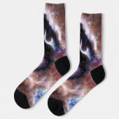 Ein faszinierender Abstrakter galaktischer Nebel Socken (Linkes Detail)