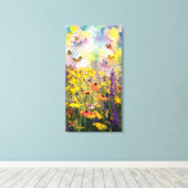 Ein faszinierendes Aquarellbild mit Wildfl Leinwanddruck (Insitu (Holzboden))