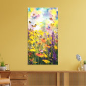 Ein faszinierendes Aquarellbild mit Wildfl Leinwanddruck (Insitu (Wohnzimmer))