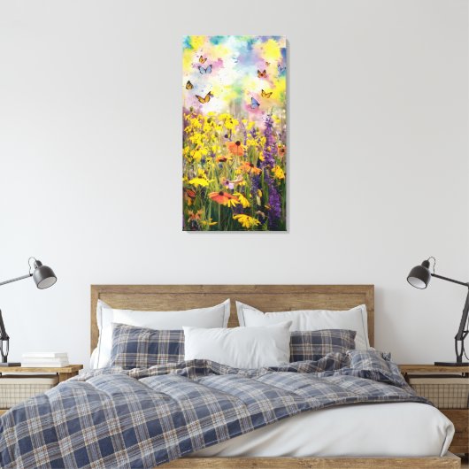 Ein faszinierendes Aquarellbild mit Wildfl Leinwanddruck (Insitu (Schlafzimmer))