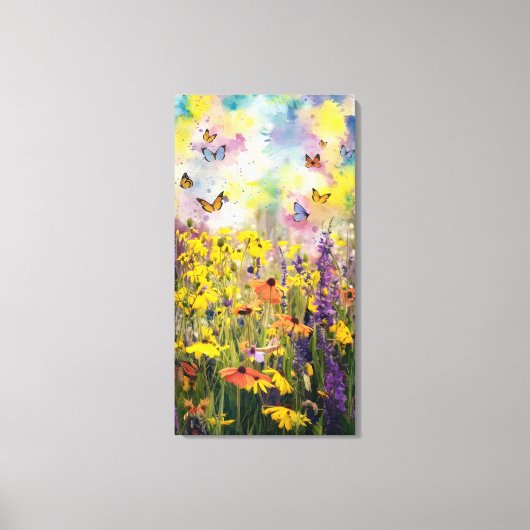 Ein faszinierendes Aquarellbild mit Wildfl Leinwanddruck (Vorderseite)