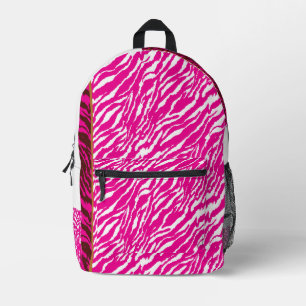 Ein faszinierendes Blumenmuster in Rosa und Weiß, Bedruckter Rucksack