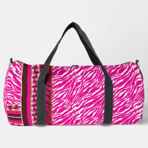 Ein faszinierendes Blumenmuster in Rosa und Weiß, Duffle Bag