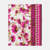 Ein faszinierendes Blumenmuster in Rosa und Weiß,  Fleecedecke (Vorderseite)