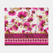 Ein faszinierendes Blumenmuster in Rosa und Weiß,  Fleecedecke (Vorderseite (Horizontal))