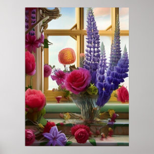 Ein faszinierendes buntes Bouquet Poster