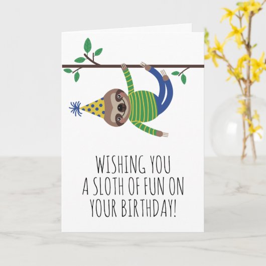 Ein Faulenzer Grüner Geburtstag Karte (Gelbe Blume)