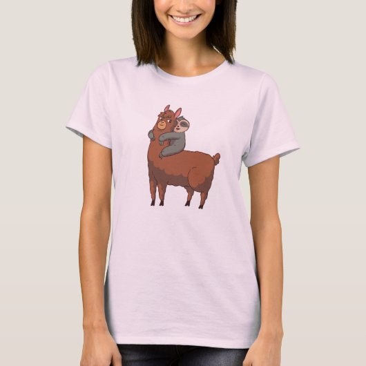 Ein Faultier auf dem Llama T-Shirt (Vorderseite)