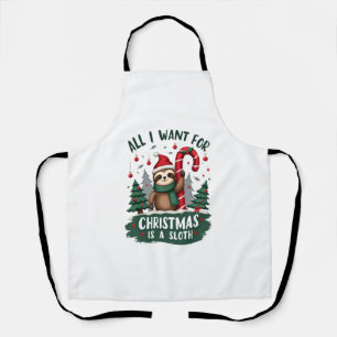 Ein Faultier für Weihnachten. Süßes Weihnachtsfaul Schürze