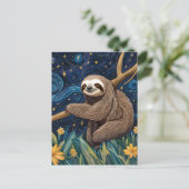 Ein Faultier in der frühen Nacht Postkarte (Stehend Vorderseite)