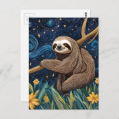 Ein Faultier in der frühen Nacht Postkarte (Vorne/Hinten)