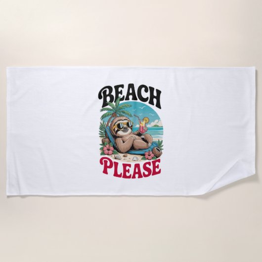 Ein Faultier Wildtier Müde Strandtuch (Vorderseite)