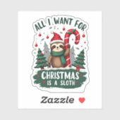 Ein Faultier zu Weihnachten. Niedliche Weihnachtsf Aufkleber (Blatt)