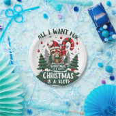 Ein Faultier zu Weihnachten. Niedliche Weihnachtsf Pappteller (Party)