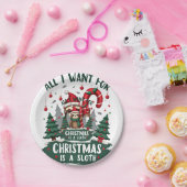 Ein Faultier zu Weihnachten. Niedliche Weihnachtsf Pappteller (Party)