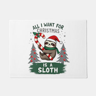 Ein Faultier zu Weihnachten. Süßes Weihnachtsfault Fußmatte