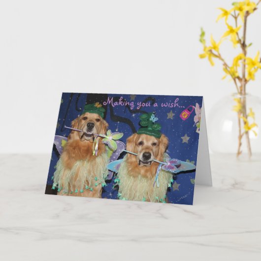 Ein feenhafter goldener Geburtstag Karte (Gelbe Blume)