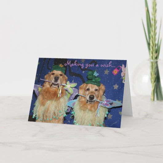 Ein feenhafter goldener Geburtstag Karte (Vorderseite)