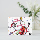 „Ein feiernder Weihnachtsmann“ Postkarte (Stehend Vorderseite)