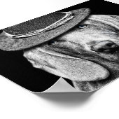 Ein feiner Hund in einem Punkhut. Poster (Ecke)