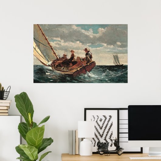 Ein feiner Wind durch Winslow Homer Poster (Heimbüro)