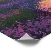 Ein Feld der Blüten, des Sees und der majestätisch Poster (Ecke)