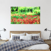 Ein Feld der roten Wildblumen Landschaftskunst Leinwanddruck (Insitu (Schlafzimmer))
