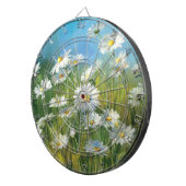 Ein Feld der weißen Gänseblümchen Dartscheibe (Vorderseite rechts)