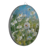 Ein Feld der weißen Gänseblümchen Dartscheibe (Vorderseite Links)