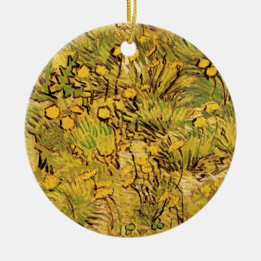 Ein Feld gelber Blumen von Vincent van Gogh Keramik Ornament (Vorne)