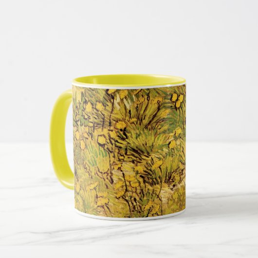 Ein Feld gelber Blumen von Vincent van Gogh Tasse (Vorderseite Links)