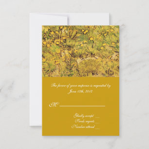 Ein Feld mit gelberen Blumen RSVP Vincent Van Gogh Karte